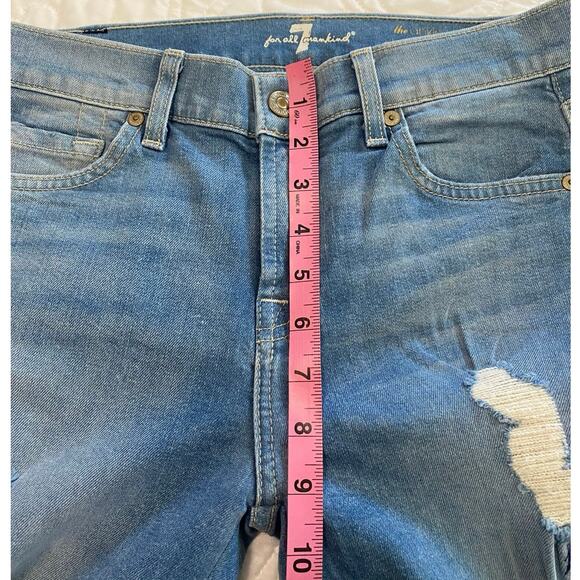 NWOT 7 For all Mankind light wash Skinny Ankle Embroidered jeans size 26 - Picture 4 of 7